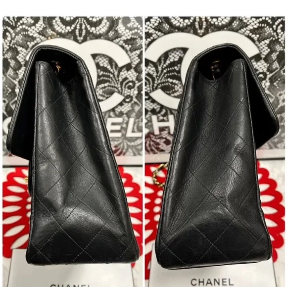 CHANEL Maxi Jumbo quilted XL Lambskin Matelasse chain shoulder Bag - Picture 4 of 12